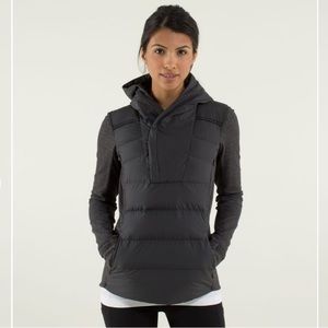 Lululemon Fluff off pullover, size 6, heathered herringbone heathered black